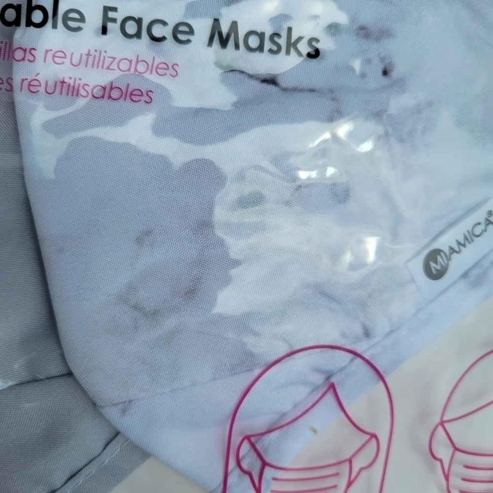 3/$15 MIMICA Marble & Grey Reusable Face Masks▪︎2pk